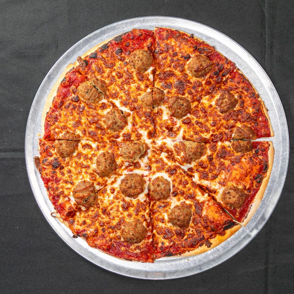 Meatball pizza